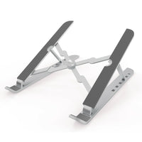 JCPal - Xstand Support de rehausseur ergonomique compact et réglable pour ordinateur portable - Argent-Métal léger argent