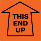 SPC - Étiquette Adhésive "This End Up" Avec Flèche - 2 po x 2 po - Noir sur Rouge Fluorescentes - Paquet de 500-Étiquette adhésive "This End Up" 