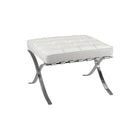 Nicer Furniture - pouf Pavilion - blanc-Recouvert à 100 % de cuir véritable à l’avant et de cuir reconstitué à l’arrière, très souple et flexible