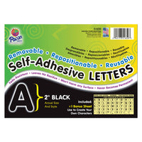 Pacon - Lettre autocollante, noir, 2 po, 318/pqt (PAC51650)-Taille : 2 po