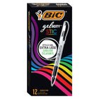 BIC - Gel-ocity Stic Gel Stylos - 0,5 mm - noir - paquet de 12-Noir