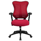 Flash Furniture – Fauteuil de bureau BLZP806BY à dossier haut en maille, accoudoirs réglables, bourgogne-Chaise de bureau contemporaine
