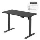 Ezywork - Bureau assis-debout électrique - 48" x 24" - Noir-Plage de réglage en hauteur : 28,75" - 47,6" (73cm - 121cm)
