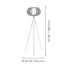 Eglo - Stellato Colore lampe de plancher avec interrupteur à pied - 65" - nickel mat-Dimensions: 30.125 po x 30.125 po x 65.375 po