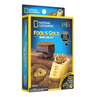 National Geographic Trousse d’excavation ‘Or des fous’-La brique en forme de lingot d'or contient un spécimen de pyrite (Or des fous).