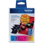 Brother – Cartouches d'encre couleur LC71, paquet combiné (LC713PKS)-Une cartouche d'encre de chacune des couleurs suivantes : cyan, magenta et jaune  