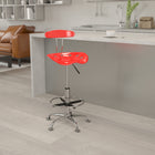 Flash Furniture – Tabouret de dessinateur avec siège tracteur éclatant de 30,5 po, tomate cerise (LF215CHYTOMATO)-8.5 '' Réglage en plages de hauteur de 8,5 pouces