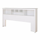 PrepacMC – Tête de lit bibliothèque pour un très grand lit, 81 1/2 po, fini blanc-Fini blanc, composite de bois stratifié et MDF pour plus de durabilité