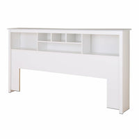 PrepacMC – Tête de lit bibliothèque pour un très grand lit, 81 1/2 po, fini blanc-Fini blanc, composite de bois stratifié et MDF pour plus de durabilité