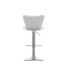 CorLivingMC – Tabouret de bar ajustable à dossier haut incurvé, similicuir blanc, ensemble de 2-Modèle à dossier intégral pour ajouter du style et un maximum de confort