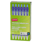 Staples - Stylos Clicker confortables - pointe fine - bleu - paquet de 864-Pointe de stylo à bille