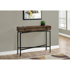 Monarch Specialties - 3453 Table D'Appoint - 42 po L/Faux Bois Brun/Console Noir-Grand tiroir de rangement pour votre courrier ou vos clés