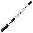 Sharpie - Marqueur permanent à double pointe − Noir (32201)-L’encre permanente s’utilise sur le papier, le métal et la plupart des autres surfaces