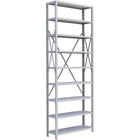 Metalware – Étagère enclenchable RK401, 9 tablettes, 36 x 12 x 100 (po), gris pâle-Système de tablettes ajustables offrant un espace de rangement solide, mais économique qui convient à vos besoins