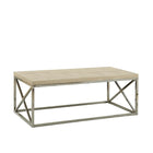 Monarch Specialties - 3208 Table De Salon - Bois Naturel Avec Metal Chrome-Avec son fini dâ€™allure de bois vieilli naturel, cette table cocktail donne un style exceptionnel à nâ€™importe quelle pièce