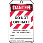 Accuform Signs - Étiquettes De Verrouillage, Plastique, 3-3/8po La X 5-7/8po H, Anglais, paquet de 25-Hauteur 5-7/8po