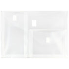 JAM Paper Enveloppes à 3 pochettes avec fermeture à velcro, 9 3/4 x 13 po, transparent, 12/paquet-Taille : 9 3/4 x 13 po