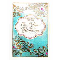 Rosedale – Cartes de souhaits et enveloppes, Especially For You, fête, doré, 5 1/2 x 8 po, 6/paquet (19756)-Imprimées sur papier cartonné non couché de haute qualité