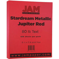 Jam Paper 32 lb, papier Stardream, 8 1/2 x 11 po, rouge Jupiter, paquet de 50 feuilles-Rouge Jupiter