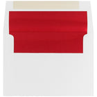 JAM Paper Enveloppes A7, blanches à revers rouge, 250/paquet-Enveloppes en papier blanc à revers rouge