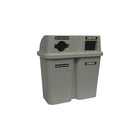 Techstar Plastics – Contenant de recyclage double Bullseye, 60 gallons, gris (565-GREY)-Capacité de 60 gallons américains/2 x 114 L