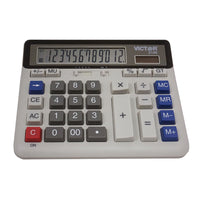 Victor - Calculatrice de bureau 2140 à 12 chiffres avec écran extra large-Très grand écran LCD incliné à 12 chiffres