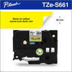 Brother Ruban adhésif très résistant jaune avec texte noir authentique pour étiqueteuses P-touch, 36 mm de largeur-Parfait pour une variété d'usages d’étiquetage professionnel ou industriel