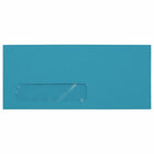 JAM Paper Enveloppes fenêtres no 10, 4 1/8 x 9 1/2 po, bleu recyclé Brite Hue, 50/paquet-Enveloppes en papier bleu