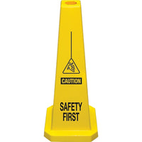 SCN Industrial - Cônes De Déviation « Safety First », Anglais Avec Pictogramme, paquet de 2-Type d'affichage Vertical