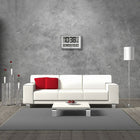 Marathon – Horloge murale atomique surdimensionnée avec support de table, argent-Affiche l'heure, la date, le jour de la semaine, la température intérieure et l'humidité