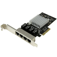 StarTech ® Carte réseau Gigabit à 4 ports alimentée par Ethernet, architecture PCI Express, Intel I350 NIC-Ajoutez quatre ports Ethernet 10/100/1000 RJ-45 à un client, un serveur ou un ordinateur de bureau à partir d’un seul emplacement PCIe