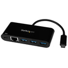 StarTech ® Concentrateur USB 3.0 à 3 ports avec Gigabit Ethernet et Power Delivery, USB-C vers 3 x USB-A (HB30C3AGEPD)-Étendez la connectivité de votre ordinateur portatif ou de votre MacBook via USB-C en ajoutant trois ports USB-A (5 Gb/s) ainsi qu'un port RJ45 GbE