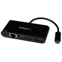 StarTech ® Concentrateur USB 3.0 à 3 ports avec Gigabit Ethernet et Power Delivery, USB-C vers 3 x USB-A (HB30C3AGEPD)-Étendez la connectivité de votre ordinateur portatif ou de votre MacBook via USB-C en ajoutant trois ports USB-A (5 Gb/s) ainsi qu'un port RJ45 GbE