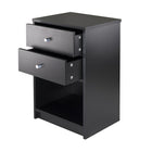 Winsome – Table d’appoint Ava avec 2 tiroirs, noir-Dimensions : 23,74 haut. x 15,75 larg. x 12,68 prof. (po)