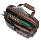 Mancini - Mallette pour portatif de 15,6 po 99-5466 avec pochette anti-RFID, deux compartiments, 16,25 x 4 x 12 po, brun-Pochette avant munie de la technologie RFID la plus récente