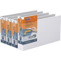 Reliure QuickFit View robuste, format légal, 8,5 po x 14 po, orientation paysage, 2 po, anneaux ronds, blanc, paquet de 4-Paysage légal, affichage circulaire, blanc, capacité de 400 feuilles, 2"