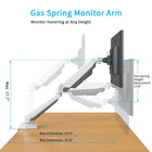 ShoppingAll - Support de moniteur à ressort à gaz simple avec bras pivotant - Blanc-6