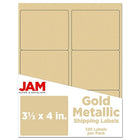 Jam Paper Étiquettes postales, 3 1/3 x 4 po, or métallique, 120/paquet (336731902)-Étiquettes avec adresse d’expédition