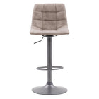 CorLiving - Tabouret de bar carré touffeté réglable gris clair Palmer - lot de 2-Siège incurvé touffeté pour le style et le confort