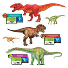 Ensemble de tableau d'affichage des dinosaures à la découverte des tendances-Des images réalistes et des faits fascinants inspirent la curiosité pour en savoir plus sur les dinosaures préhistoriques.