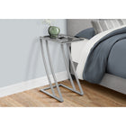 Monarch Specialties - 3090 Table D'Appoint - Metal Argent Avec Verre Trempe-Design contemporain fini argent
