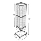 Azar Displays – Présentoir de sol à panneaux perforés emboîtables 4 côtés à roulettes, 40 x 14 x 14 po, transparent (701436-CLR)-Dimensions : Unité : 40 haut. x 14 larg. x 14 prof. (po); Base : 5 haut. x 18 larg. x 18 prof. (po)