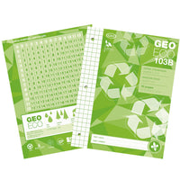 Carnet de notes quadrillé géométrique recyclé et recyclable à 100 % - 40 feuilles-Écologique