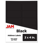 Jam Paper Étiquettes postales, 2 x 4 po, noir, 120/paquet (302224394)-Étiquettes avec adresse d’expédition