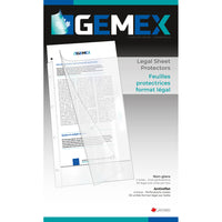 Gemex - Feuilles protectrices vinyle rigide, Antireflet, Format Légal, 4/1000'' épaisseur, 50 bte-La finition antireflet réduit la sensation d’éblouissement et facilite la lecture