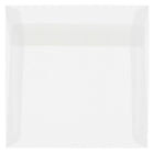 JAM Paper Enveloppes carrées en vélin translucide, fermeture gommée, 6 x 6 po, transparent, paquet de 100-Transparent