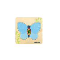 Beleduc - Puzzle à couches "Papillon"-Encourage les sens moteurs et la concentration