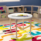 Flash Furniture - Table d'activites ronde de 33 pouces Bright Beginnings de qualite commerciale en bois pour salle de classe-Plateau de table en bois composite certifie Greenguard en hêtre et blanc