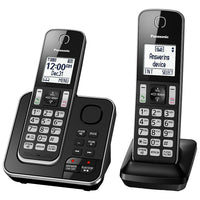 Panasonic – Téléphone sans fil KXTGC392B à 2 combinés avec répondeur, noir-Système à 2 combinés, expansible à 6 combinés