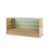 Can-Bramar – Vitrine Econoline vision intégrale, érable, 72 x 18 x 38 po-Comprend des tablettes en verre ajustables de 10 po et 12 po